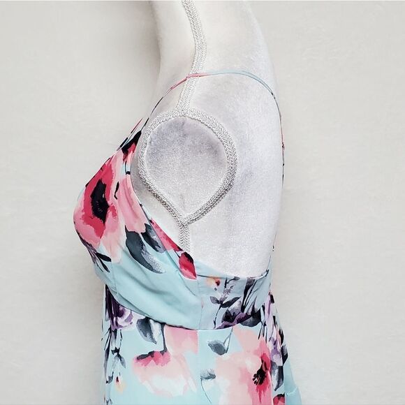 FASHION Nova Dazed In Floral Maxi Dress Layered Ruffle Backless V-neck Large - Picture 7 of 13